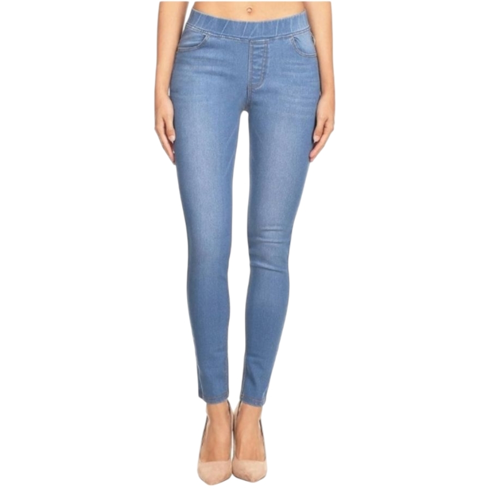 JVINI Women's Skinny Jeans Elastic Waist Pull On Jeggings Denim Pants